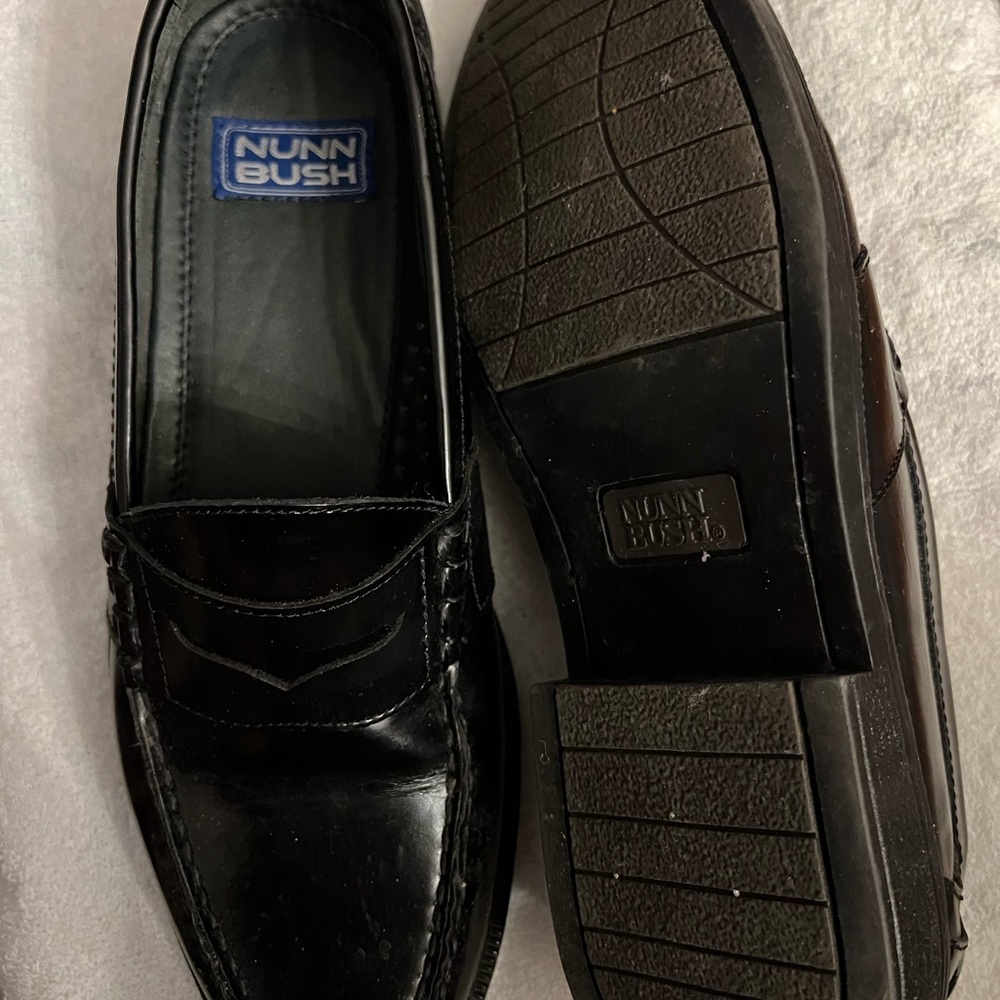 Nunn Bush Men’s Black Leather Penny Loafers